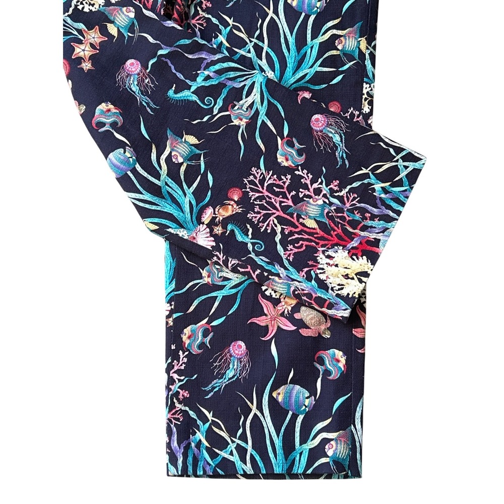 J.Crew Collection Womens Navy Under the Sea Life Print Cropped Pants Size 4 - Picture 3 of 8